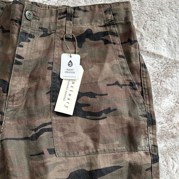 Sanctuary Everyday Linen Pants Camo Size 31 - Picture 9 of 11